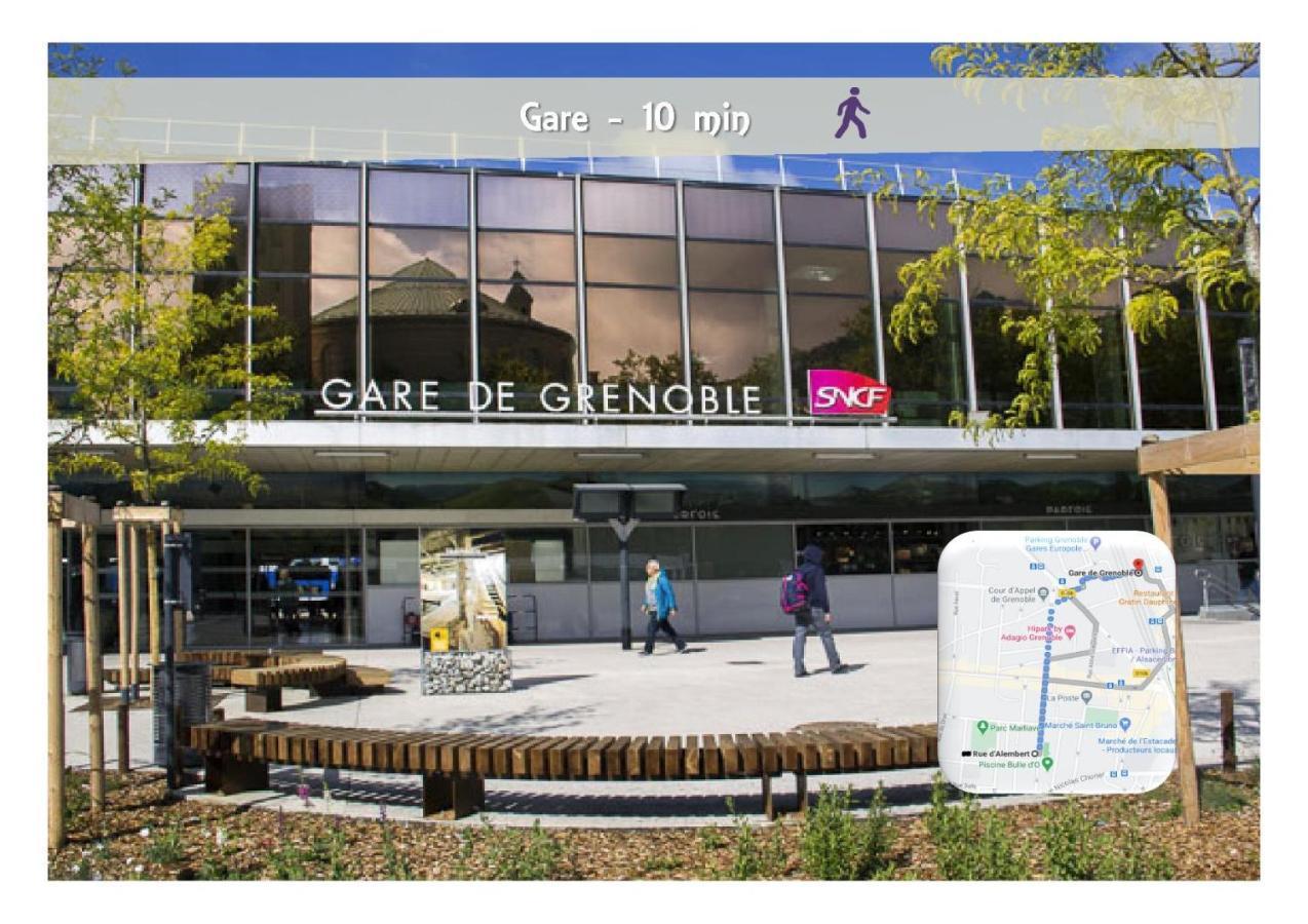 Le 62 - Spacieux T2 Avec Jardin, Parking & Tramway เกรอน็อบล์ ภายนอก รูปภาพ