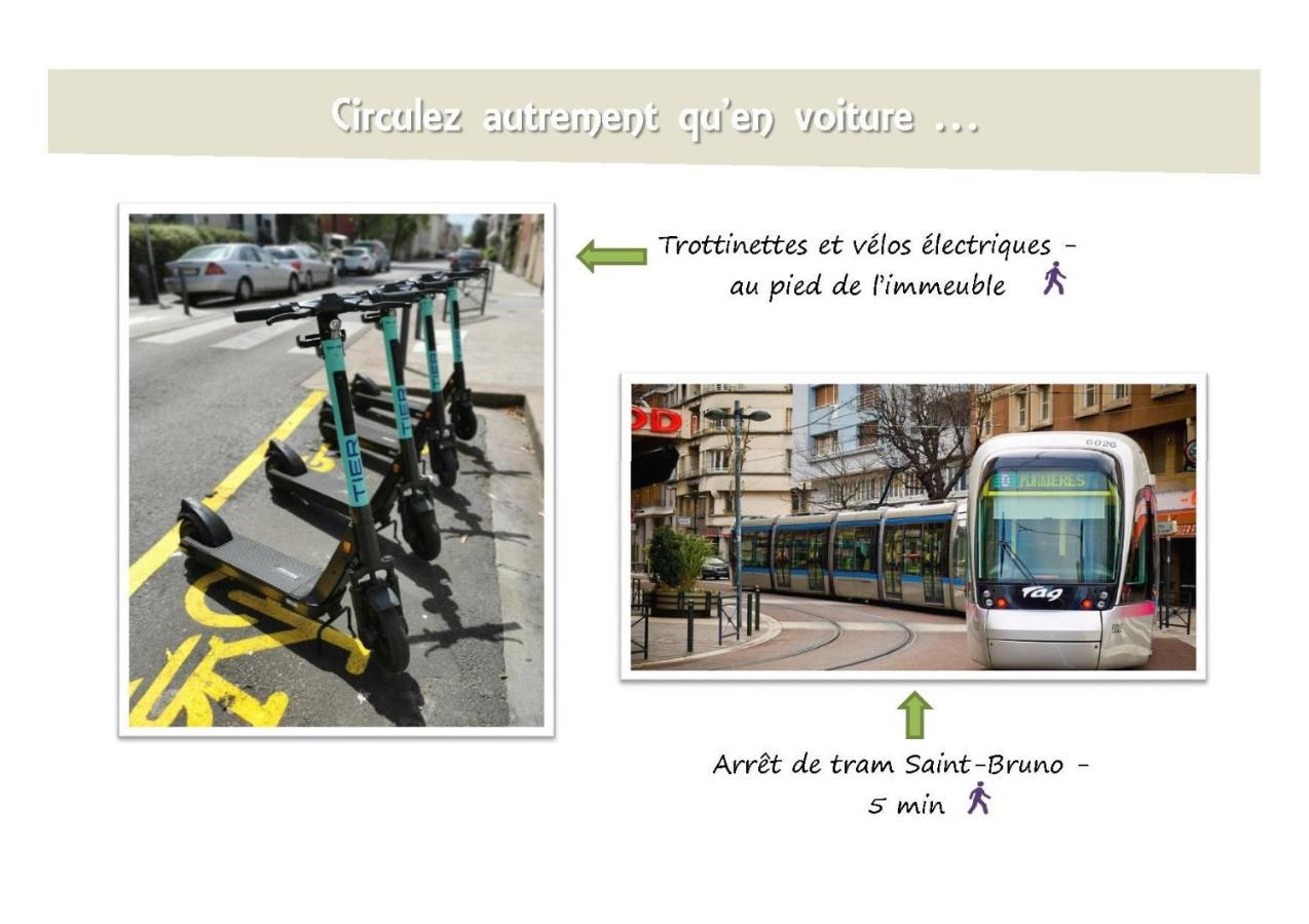 Le 62 - Spacieux T2 Avec Jardin, Parking & Tramway เกรอน็อบล์ ภายนอก รูปภาพ